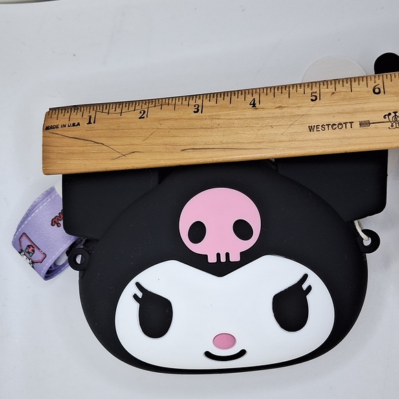 Black kuromi silicone purse shoulder bag pink skull - Picture 8 of 8